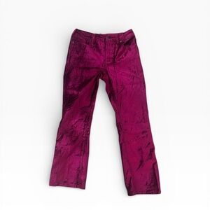 Free People Cropped Velvet Pants Magenta Pink Women’s Size 28